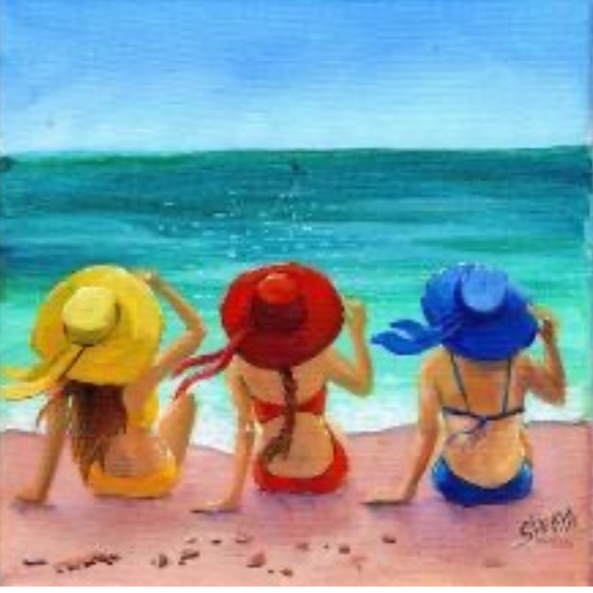 "Beach Day with the Girls" painting class 08/13 5pm